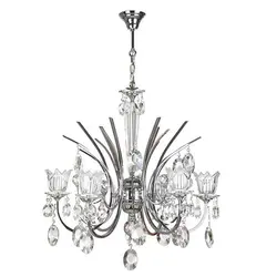 لوستر فلزی چشمه نور6 شعله کد H2607/6C کروم - دکورشاپفروشگاه آنلاین لوستر و لوازم دکوری