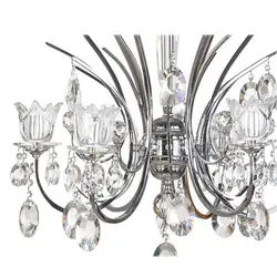 لوستر فلزی چشمه نور6 شعله کد H2607/6C کروم - دکورشاپفروشگاه آنلاین لوستر و لوازم دکوری