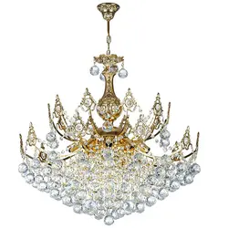 لوستر کریستالی 15 شعله چشمه نور کد H6645/10G طلایی - دکورشاپ فروشگاه آنلاین لوستر