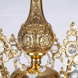 لوستر کریستالی 15 شعله چشمه نور کد H6645/10G طلایی - دکورشاپ فروشگاه آنلاین لوستر