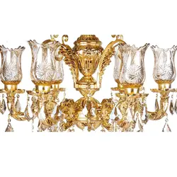 لوستر دایکاست آلومینیوم چشمه نور6 شعله کد S3525/6A آنتیک - دکورشاپ فروشگاه آنلاین لوستر و دکوری