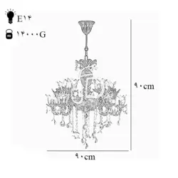 لوستر دایکاست آلومینیوم چشمه نور 12 شعله کد M3515/6-A آنتیک - دکورشاپ فروشگاه آنلاین لوستر و لوازم دکوری