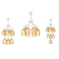 لوستر چشمه نور 10 شعله کد G559/6-3-1WT سفید - دکورشاپ فروشگاه آنلاین لوستر