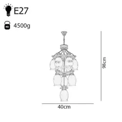لوستر چشمه نور 10 شعله کد G559/6-3-1WT سفید - دکورشاپ فروشگاه آنلاین لوستر