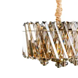 لوستر 6 شعله چشمه نور کد N2672/40 زیتونی - دکورشاپ