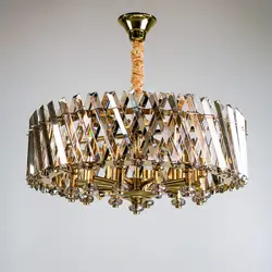 لوستر 6 شعله چشمه نور کد N2672/40 زیتونی - دکورشاپ