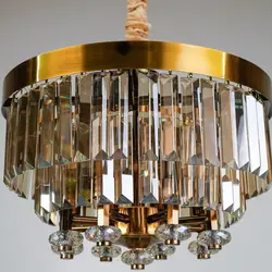 لوستر 8 شعله چشمه نور کد N2674/35 زیتونی - دکورشاپ