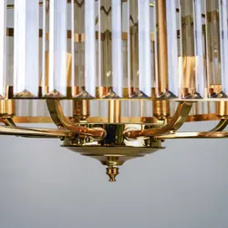 لوستر 6 شعله چشمه نور کد N2675/30 زیتونی - دکورشاپ