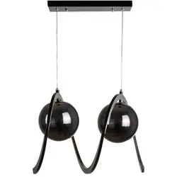 لوستر دو شعله چشمه نور کد A1260/2-BK.BK مشکی - دکورشاپ