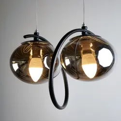 لوستر دو شعله چشمه نور کد A1260/2-BK.BK مشکی - دکورشاپ