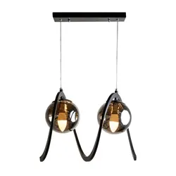 لوستر دو شعله چشمه نور کد A1260/2-BK.BK مشکی - دکورشاپ