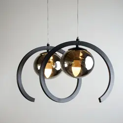 لوستر دو شعله چشمه نور کد A1260/2-BK.BK مشکی - دکورشاپ