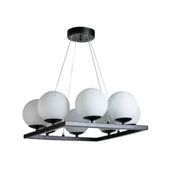 لوستر 8 شعله چشمه نور کد A1254/8-BK.WT مشکی - دکورشاپ