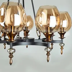 لوستر هشت شعله چشمه نور کد 1702/8BK - دکورشاپ