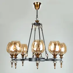 لوستر هشت شعله چشمه نور کد 1702/8BK - دکورشاپ