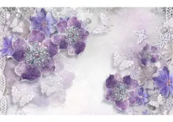 خرید و قیمت پوستر دیواری گل مرواریدی بنفش- دکوشنل