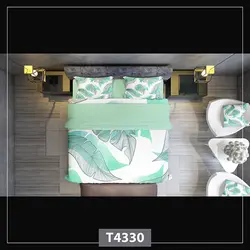 خرید روتختی برگ هاوایی سبز کد T4330 - دکوشنل