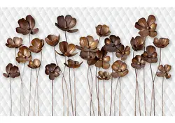 مشخصات و خرید پوستر شقایق های مسی سه بعدی کد P0262 - دکوشنل