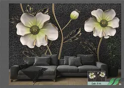 پوستر سه بعدی گل مشکی طلایی کد R-44 - دکوشنل