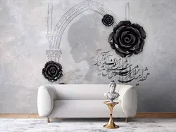 خرید پوستر شعر نستعلیق و گل رز کد P0274 - دکوشنل