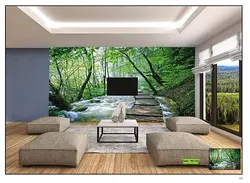 خرید پوستر پل چوبی روی رودخانه و جنگل کد PG-123 - دکوشنل