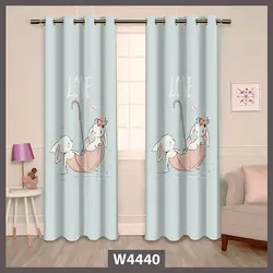 خرید پرده کارتونی خرگوش و چتر کد W4440 - دکوشنل