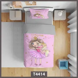 خرید روتختی طرح دختر و یونیکورن کد T4414 - دکوشنل