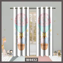 قیمت و خرید پرده کودک زرافه و بالن کد W4432 - دکوشنل