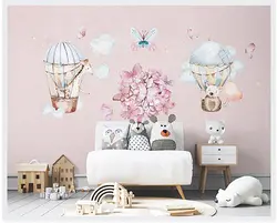 خرید پوستر کودک بالن و پروانه های صورتی کد BP1041 - دکوشنل