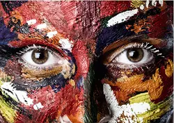 قیمت و خرید پوستر نقاشی چهره رنگارنگ کد P0328 - دکوشنل