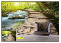 قیمت و خرید پوستر طبیعت جنگلی با پل چوبی کد ZH-12 - دکوشنل