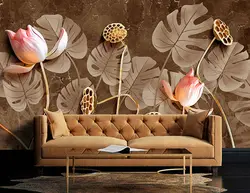 قیمت و خرید پوستر سه بعدی گل نیلوفر کد P0360 - دکوشنل