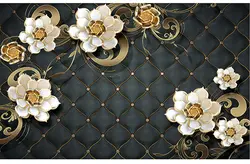 خرید پوستر گل لاکچری با زمینه خاکستری کد P0418 - دکوشنل