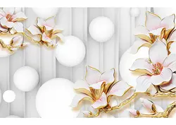 خرید پوستر لاکچری لیلیوم صورتی و طلایی کد P0438 - دکوشنل