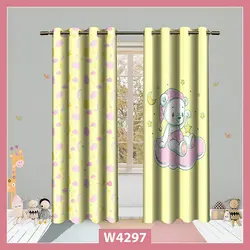 خرید پرده اتاق کودک پسرانه طرح خرس کد W4297 - دکوشنل