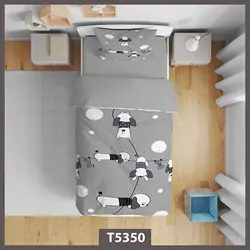 روتختی پسرانه طوسی با طرح سگ کارتونی کد T5350 - دکوشنل