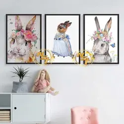 تابلو 3 تکه کودک خرگوش کارتونی کد GH069