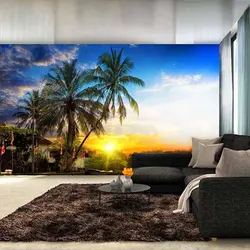 پوستر دیواری غروب و نخل کد P083