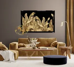 تابلو دکوراتیو برگ طلایی کد GH219