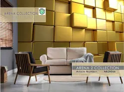 پوستر دیواری سه بعدی مکعب طلایی هلندی FW کد N828066