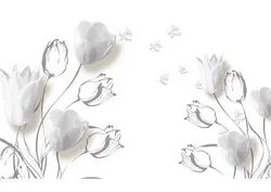 پوستر لاله سفید سه بعدی کد P0243