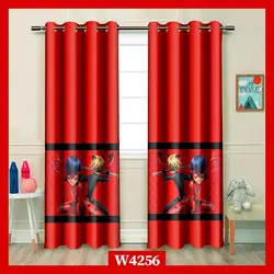 پرده دختر کفشدوزکی و گربه سیاه کد W4256 - دکوشنل