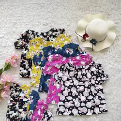 ست بلوز شلوارک نخی *