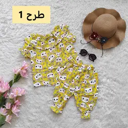 ست بلوز شلوارک نخی *