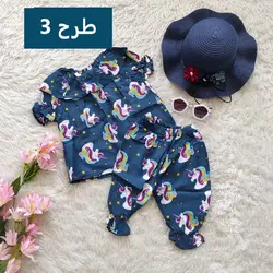 ست بلوز شلوارک نخی *