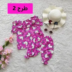 ست بلوز شلوارک نخی *