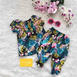 ست بلوز شلوارک نخی *