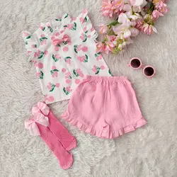 ست شومیز و شلوارک گیلاسی