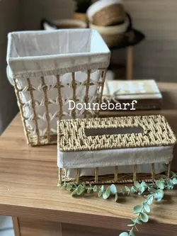 سطل و جا دستمال حصیری کد 16