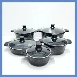 سرویس قابلمه گرانیتی 10 پارچه دایتون پلاس آلمان مدل DP-760مشکی